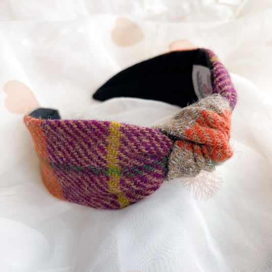 Autumnal Check Tweed Knot Headband