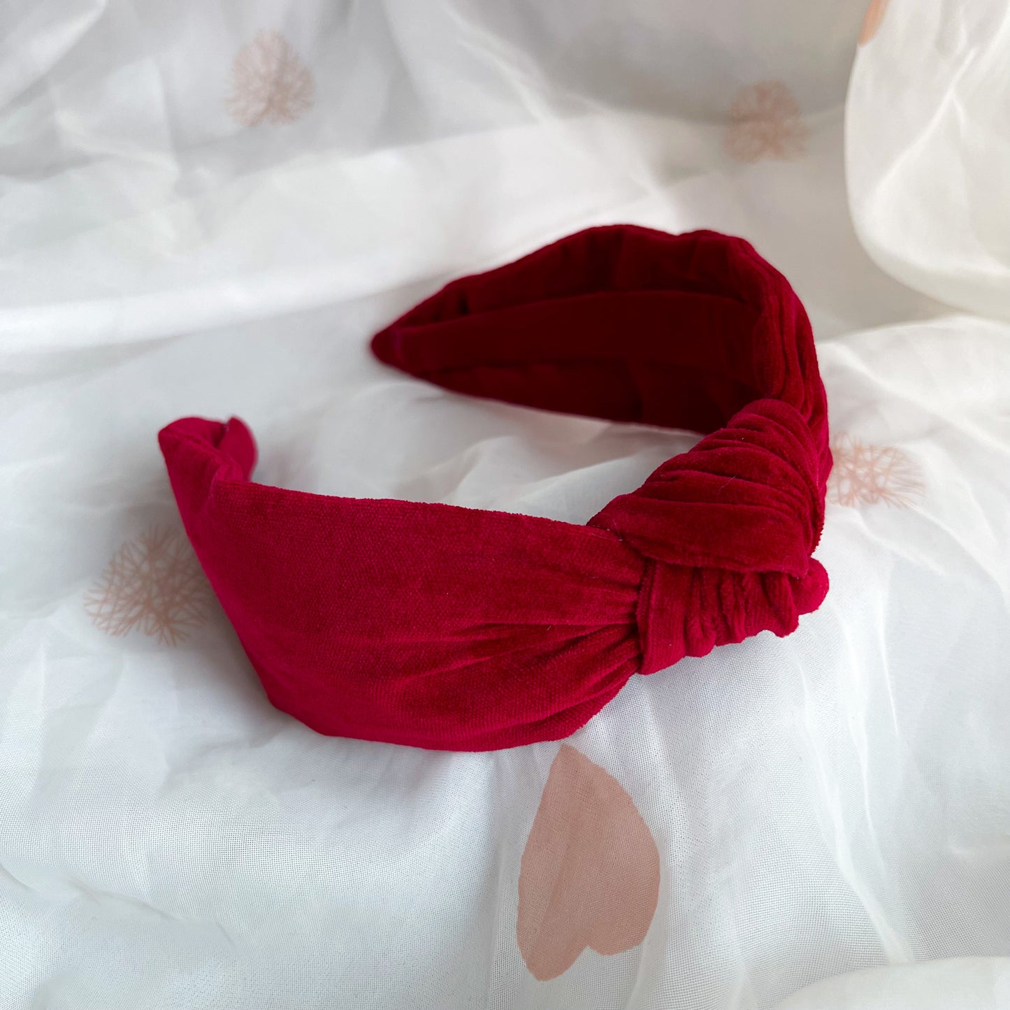 Wine Red Velvet Knot Headband