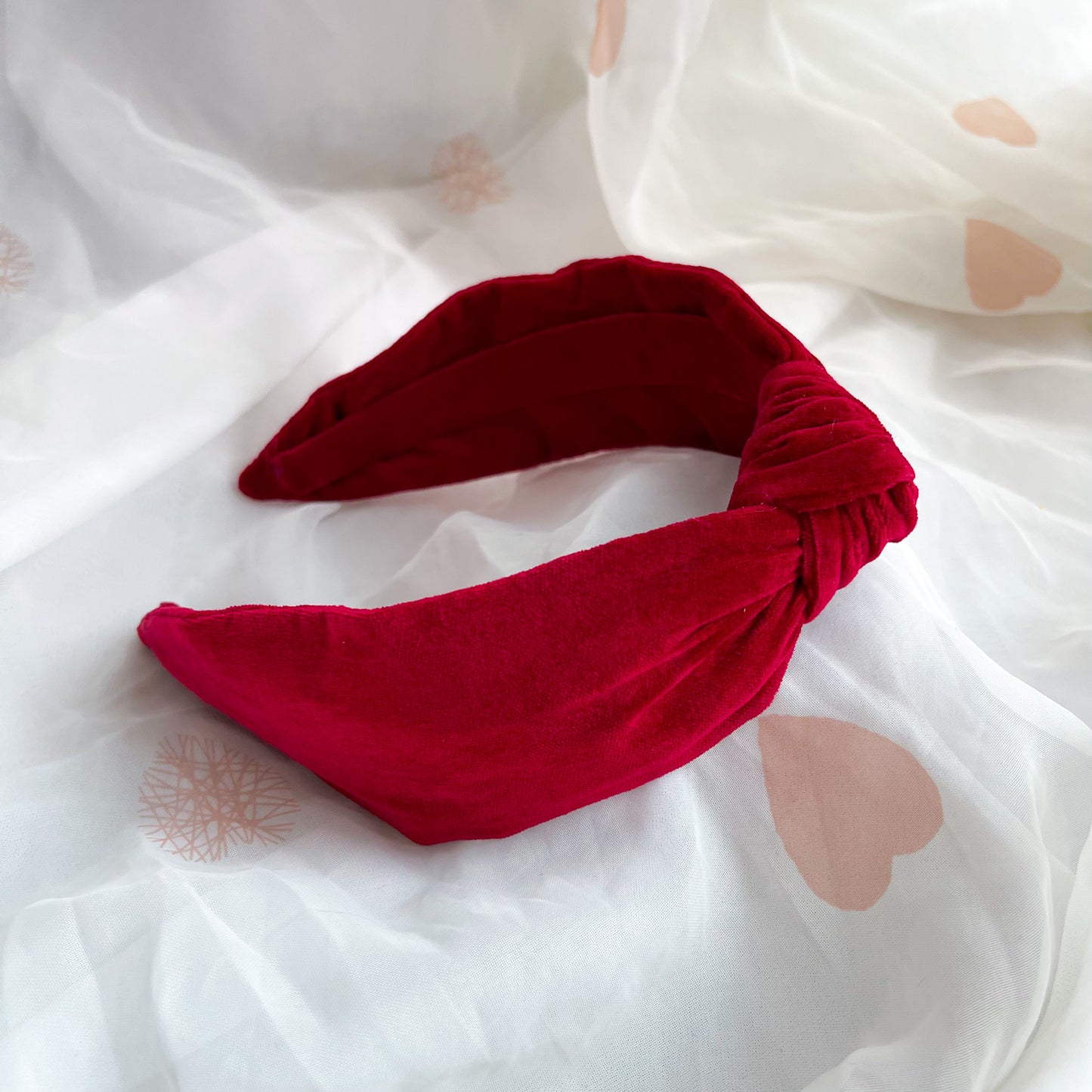 Wine Red Velvet Knot Headband