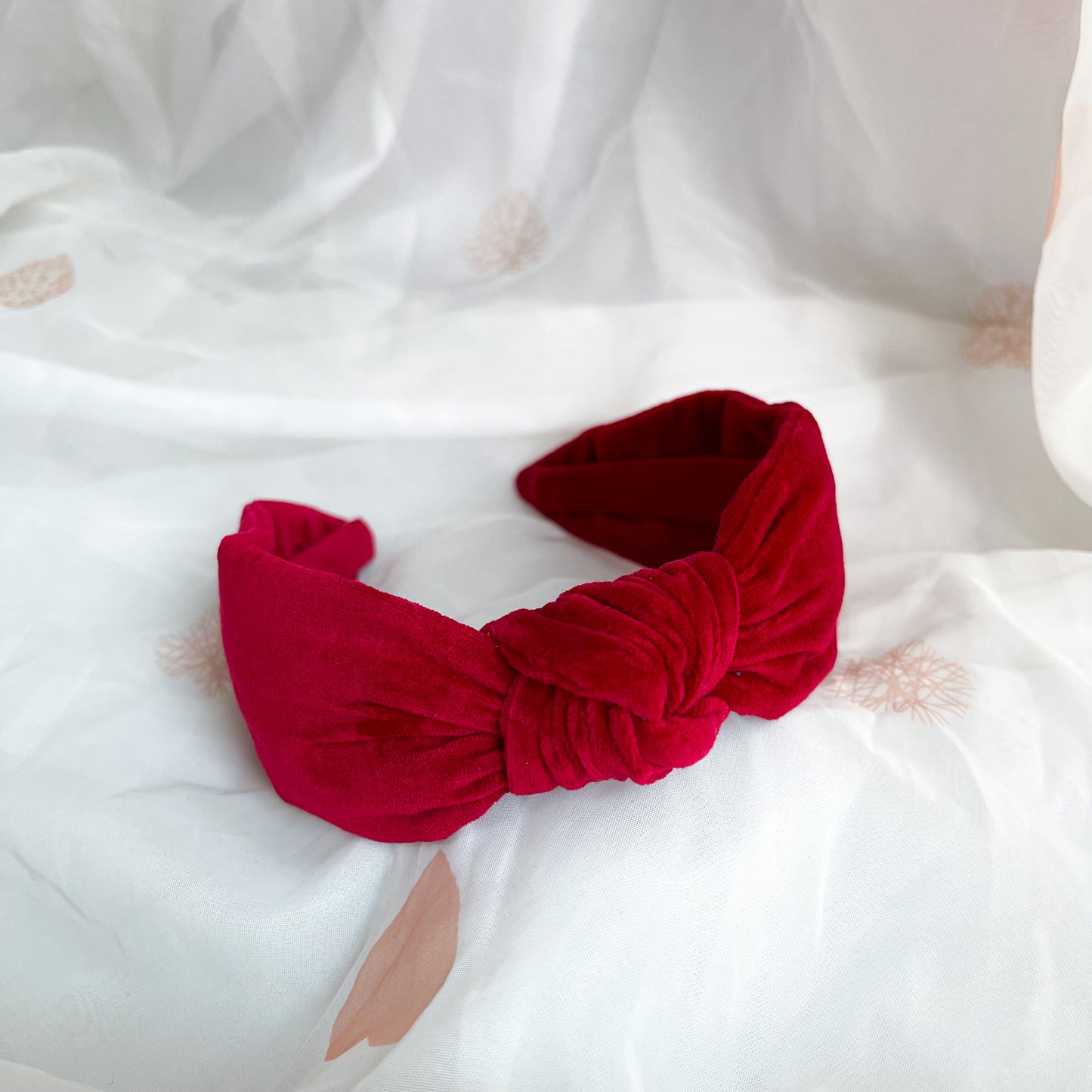Wine Red Velvet Knot Headband