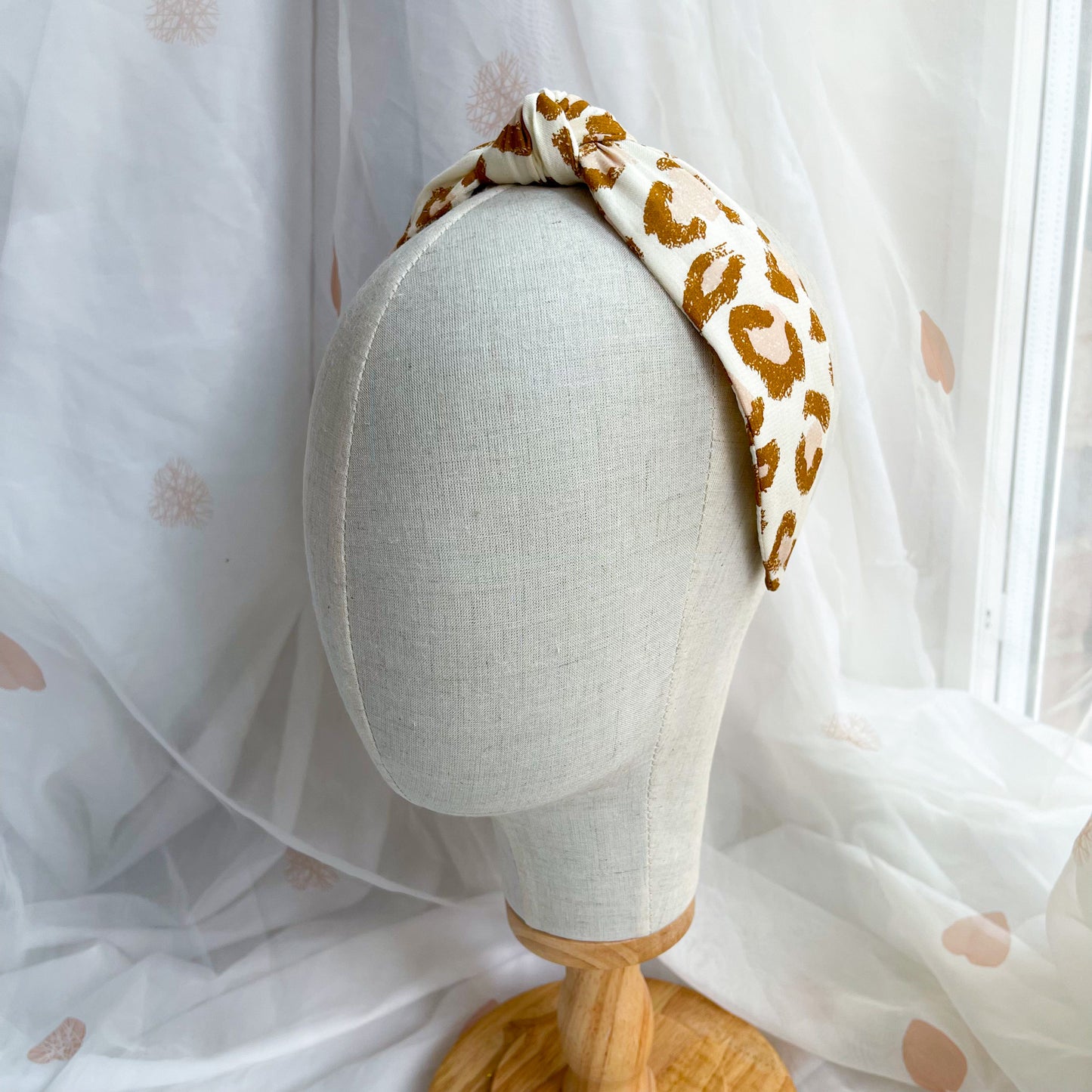 Natural Leopard Print Knot Headband