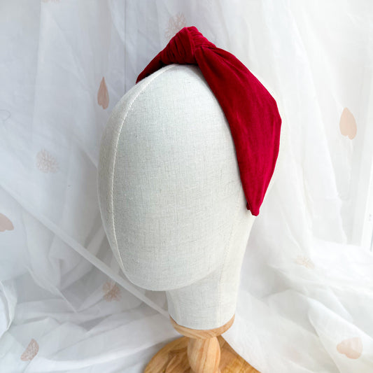 Wine Red Velvet Knot Headband