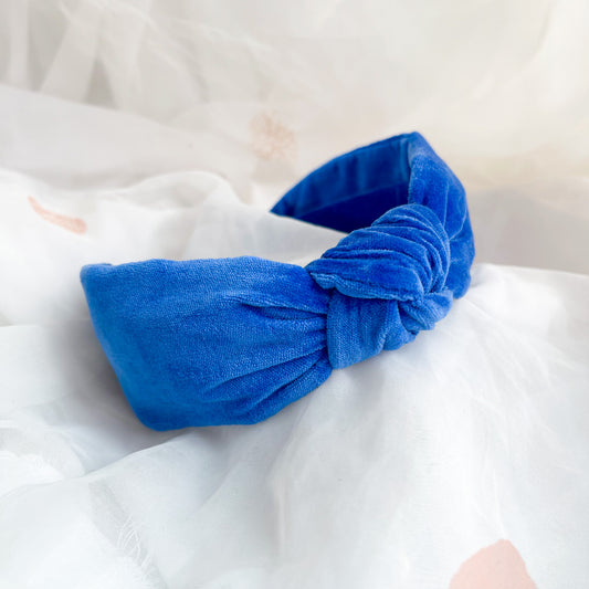 Royal Blue Velvet Knot Headband