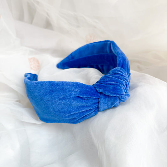 Royal blue knot headband Christmas hair acessory for women luxury hairband gift for her friend sister daughter