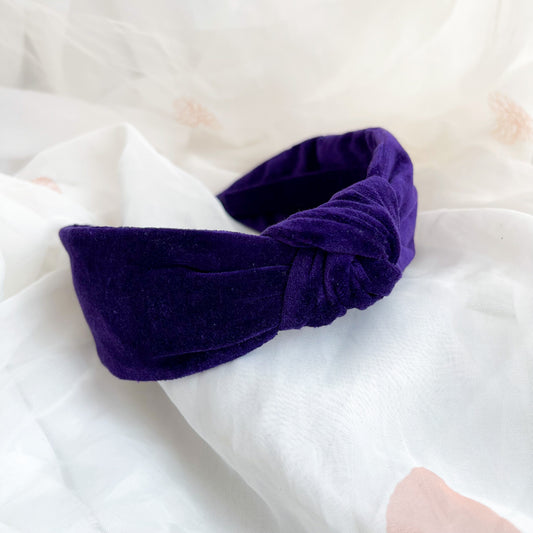 Purple Velvet Knot Headband