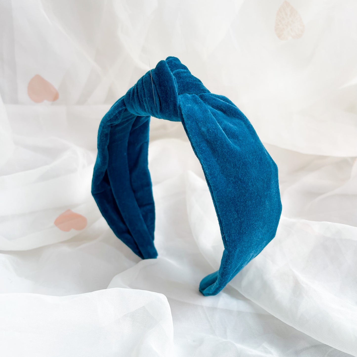 Teal Velvet Knot Headband