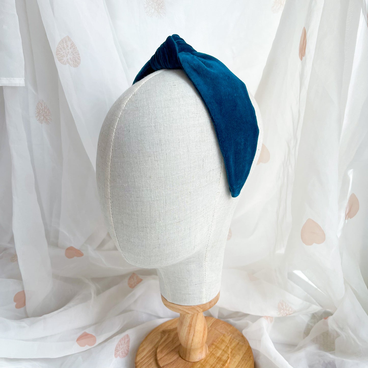 Teal Velvet Knot Headband