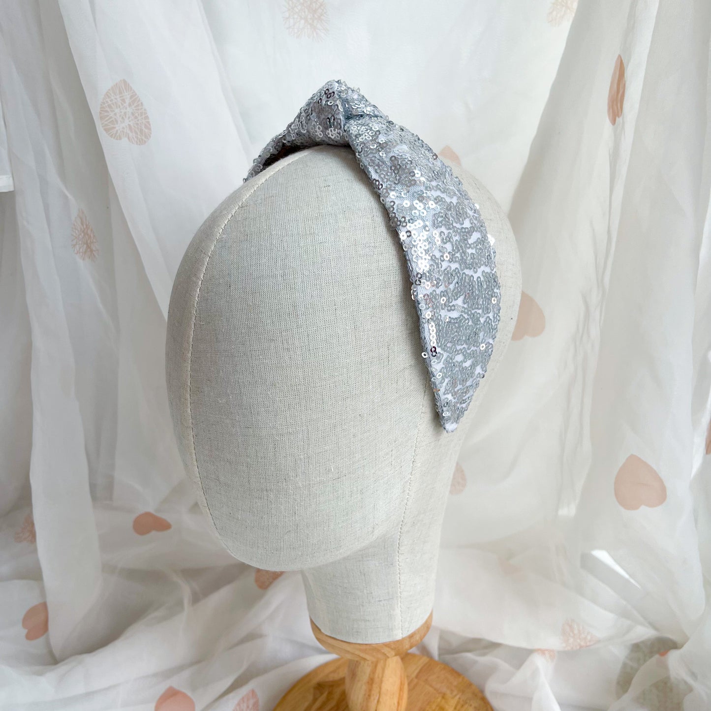 Silver Sequin Knot Headband