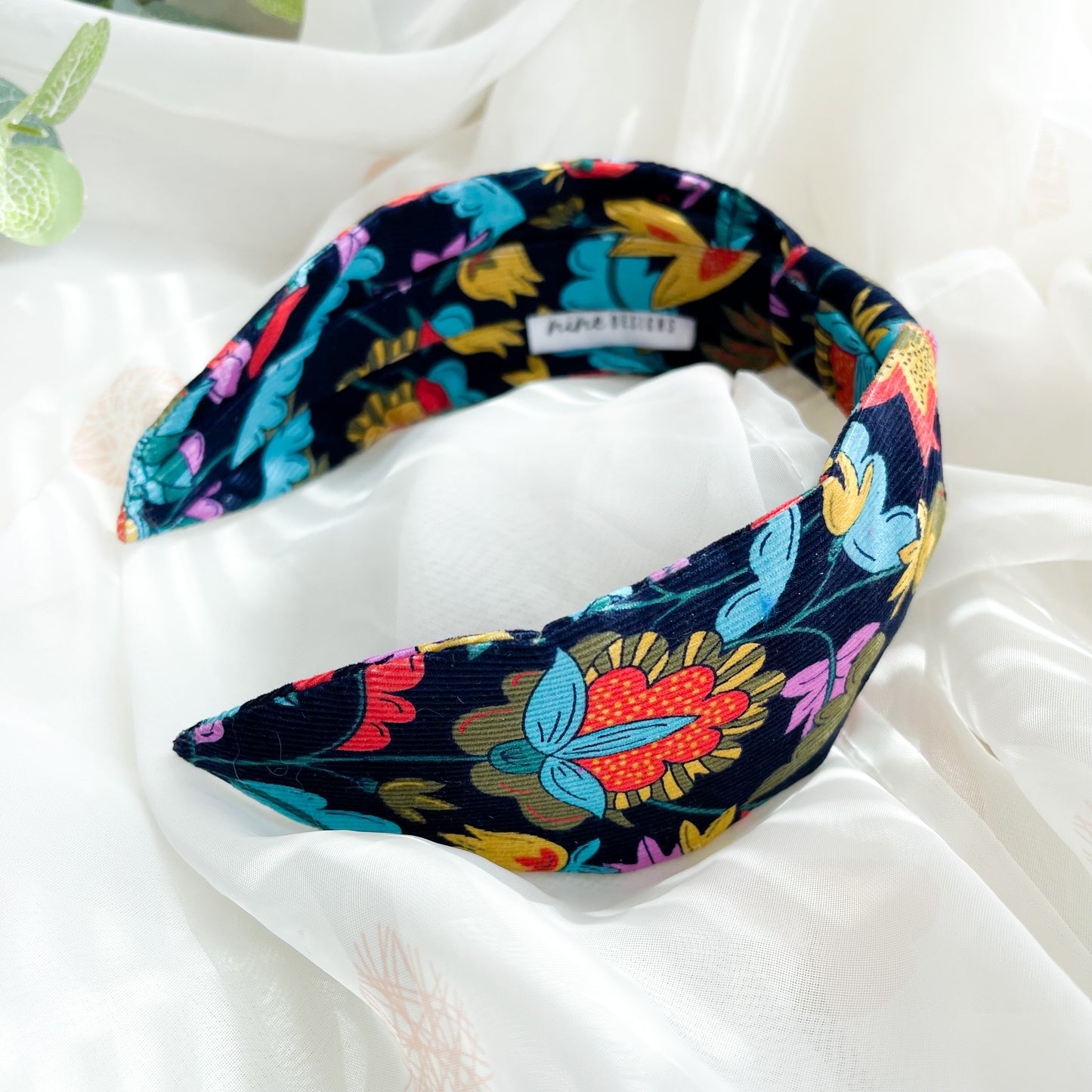 Floral Corduroy Turban Headband