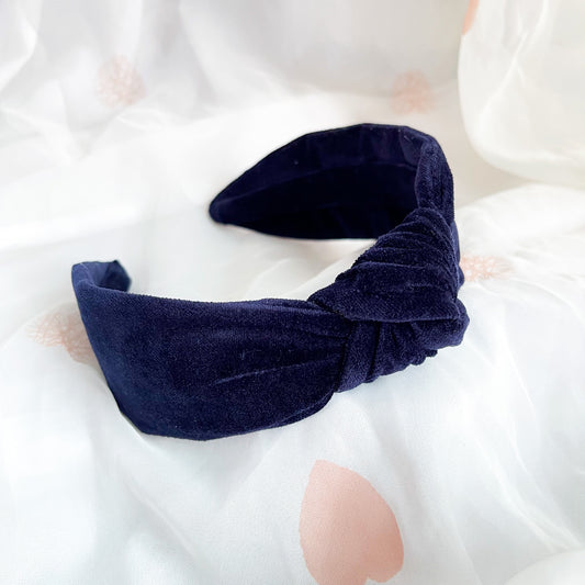 Dark navy knot headband accessory for women christmas party outfit ideas accessory