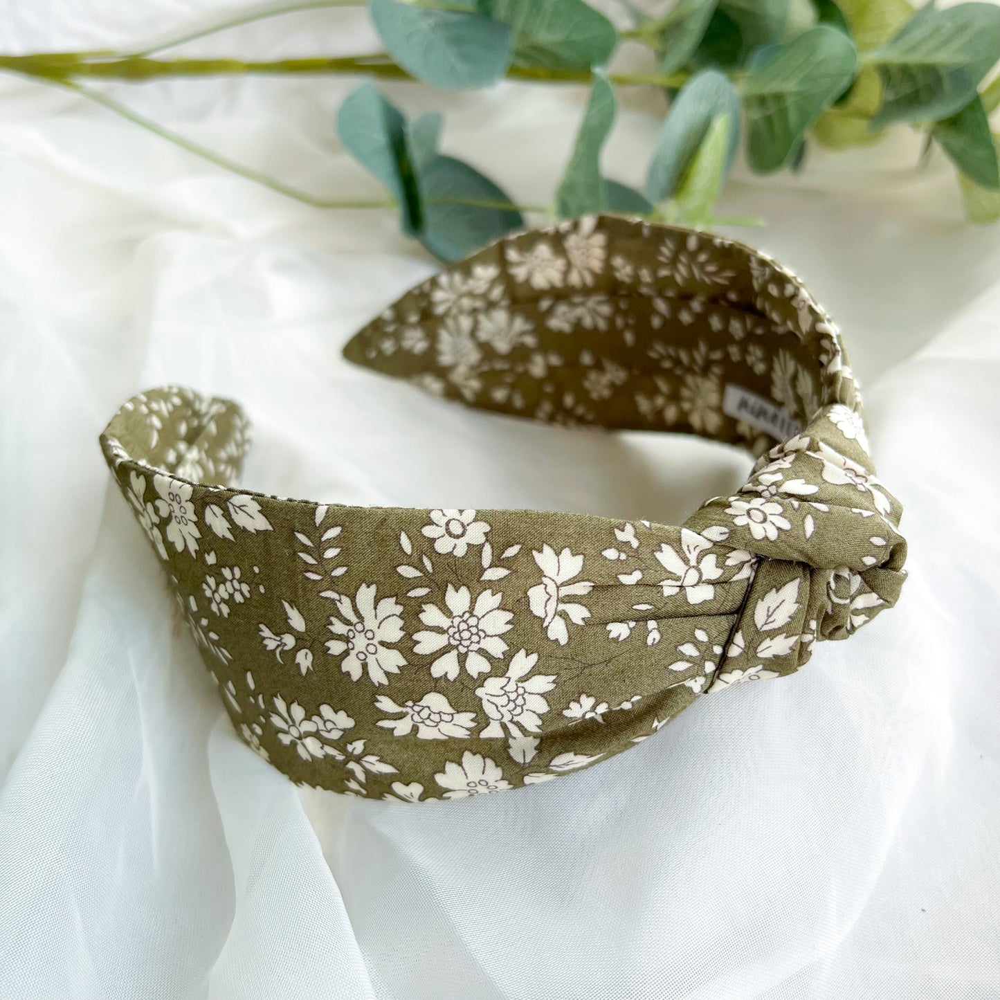 Capel Olive Green Liberty of London Print Knot Headband