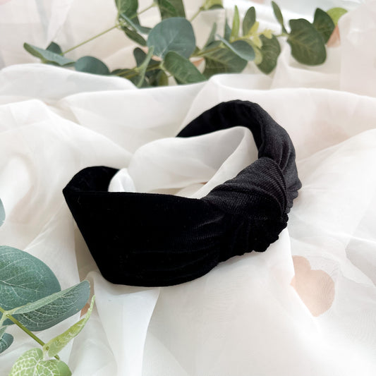 Black Velvet Knot Headband