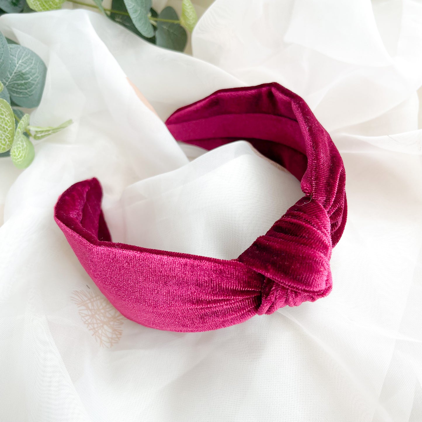 Pink Velvet Knot Headband