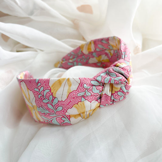 Floral Wave Print Knot Headband