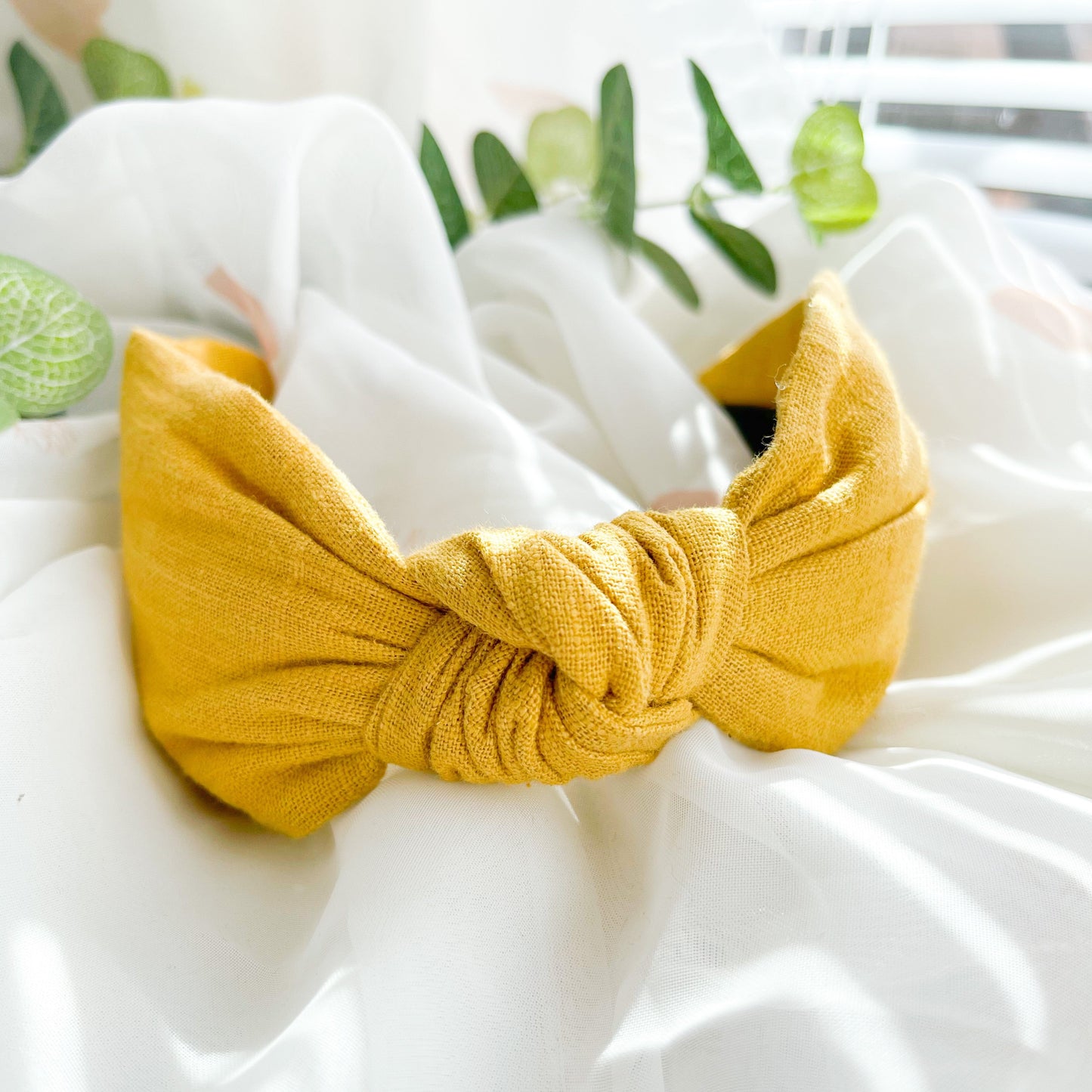 Plain Mustard Knot Headband