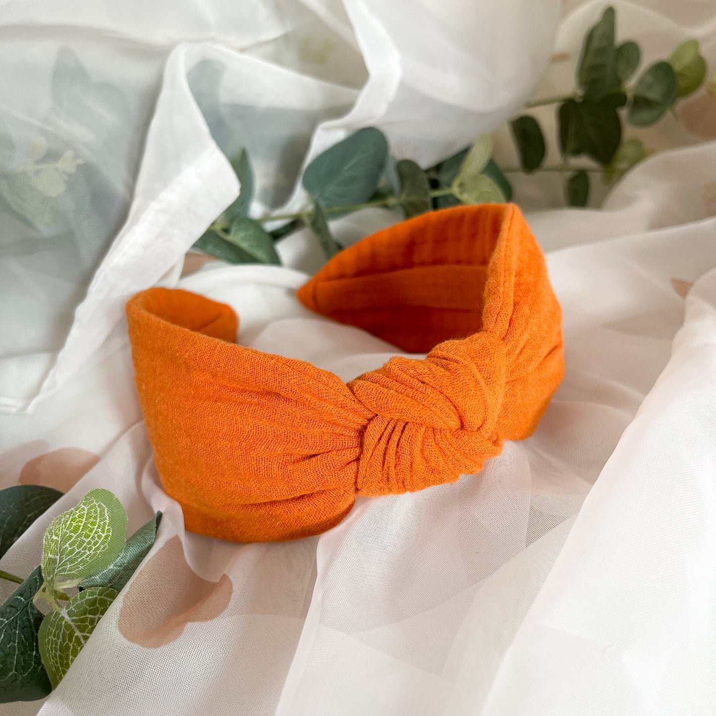 Plain Orange Knot Headband