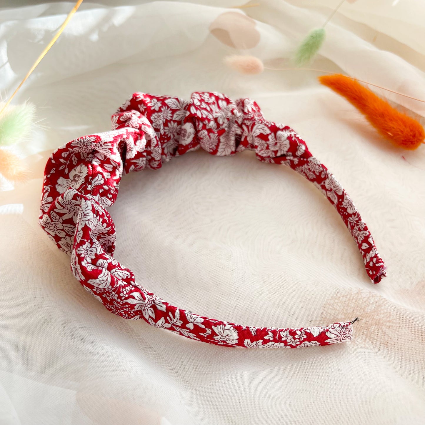 Emily Belle Red Ruched Headband