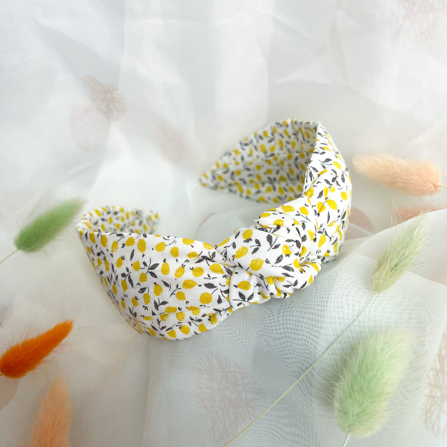 Lemons Ed D Yellow Liberty of London Print Knot Headband