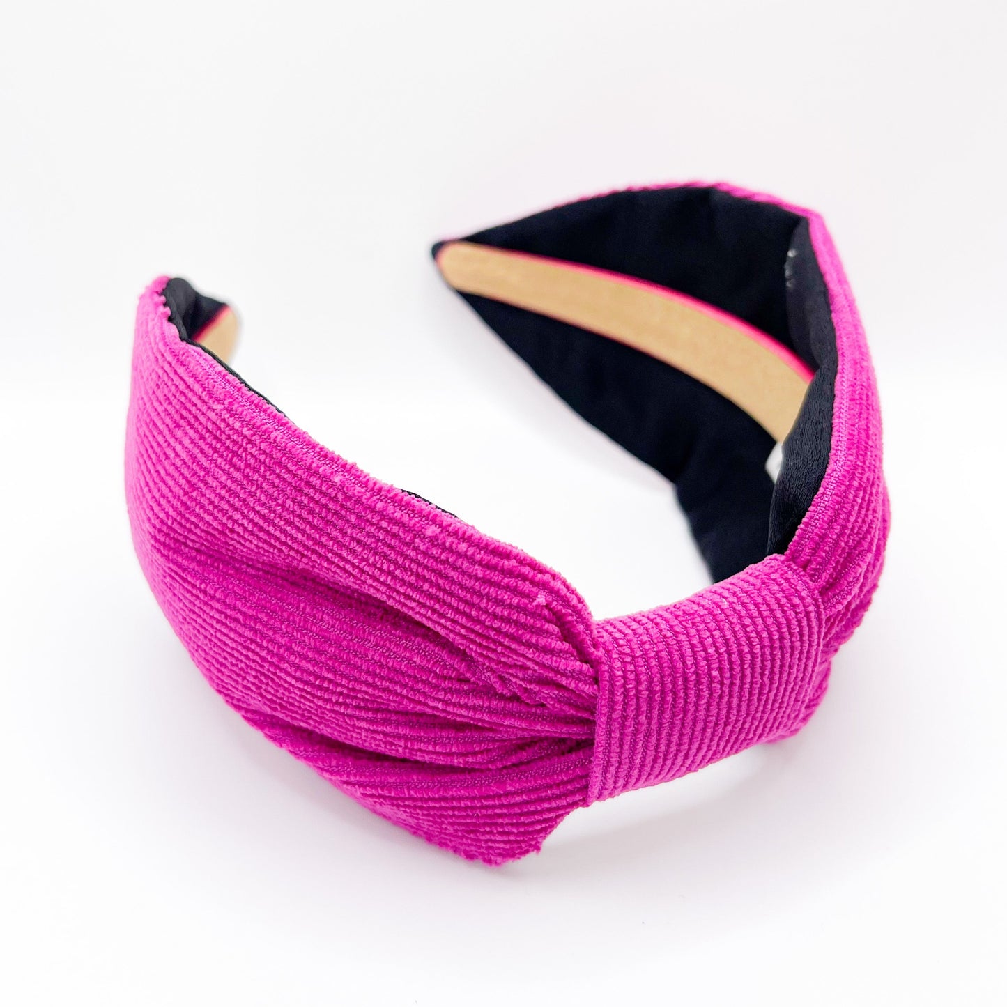 Pink hairband, statement hot pink turban headband