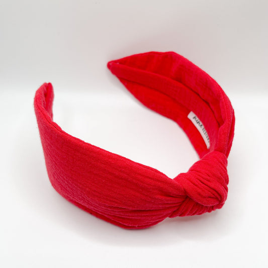 Plain Red Knot Headband