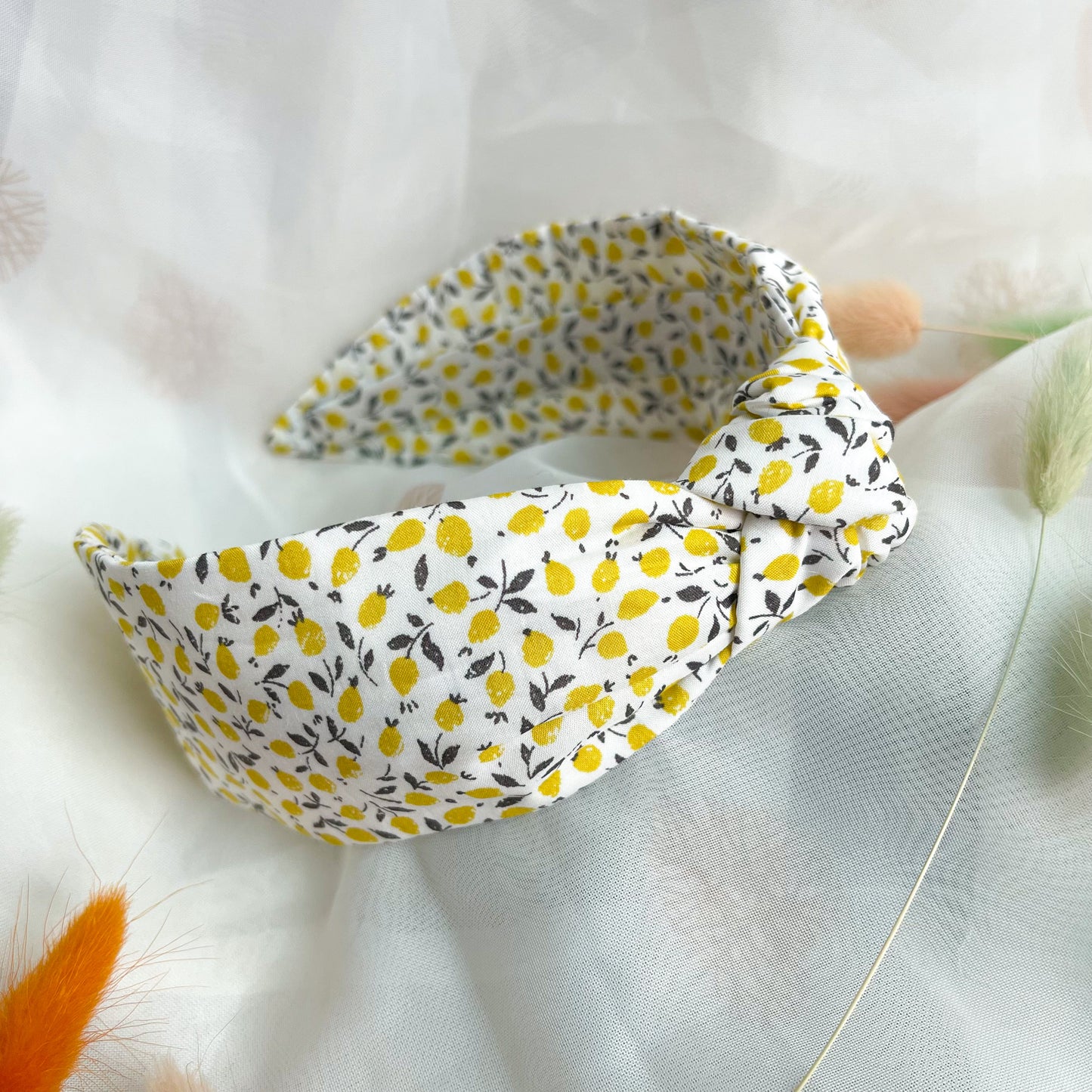 Lemons Ed D Yellow Liberty of London Print Knot Headband