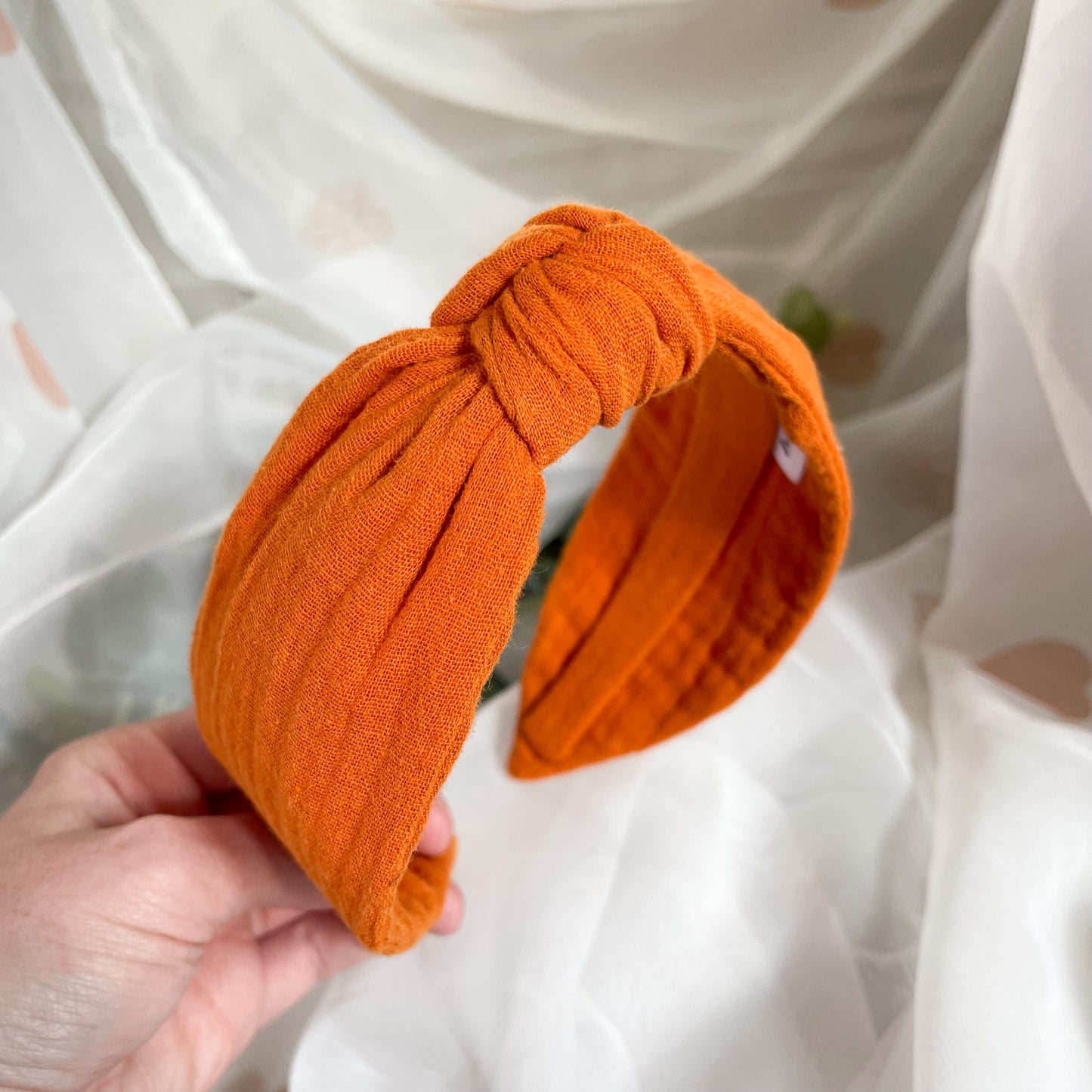 Plain Orange Knot Headband