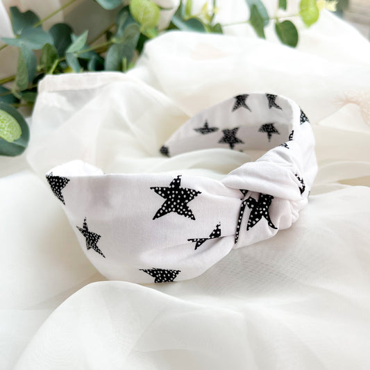 Monochrome Star Knot Headband