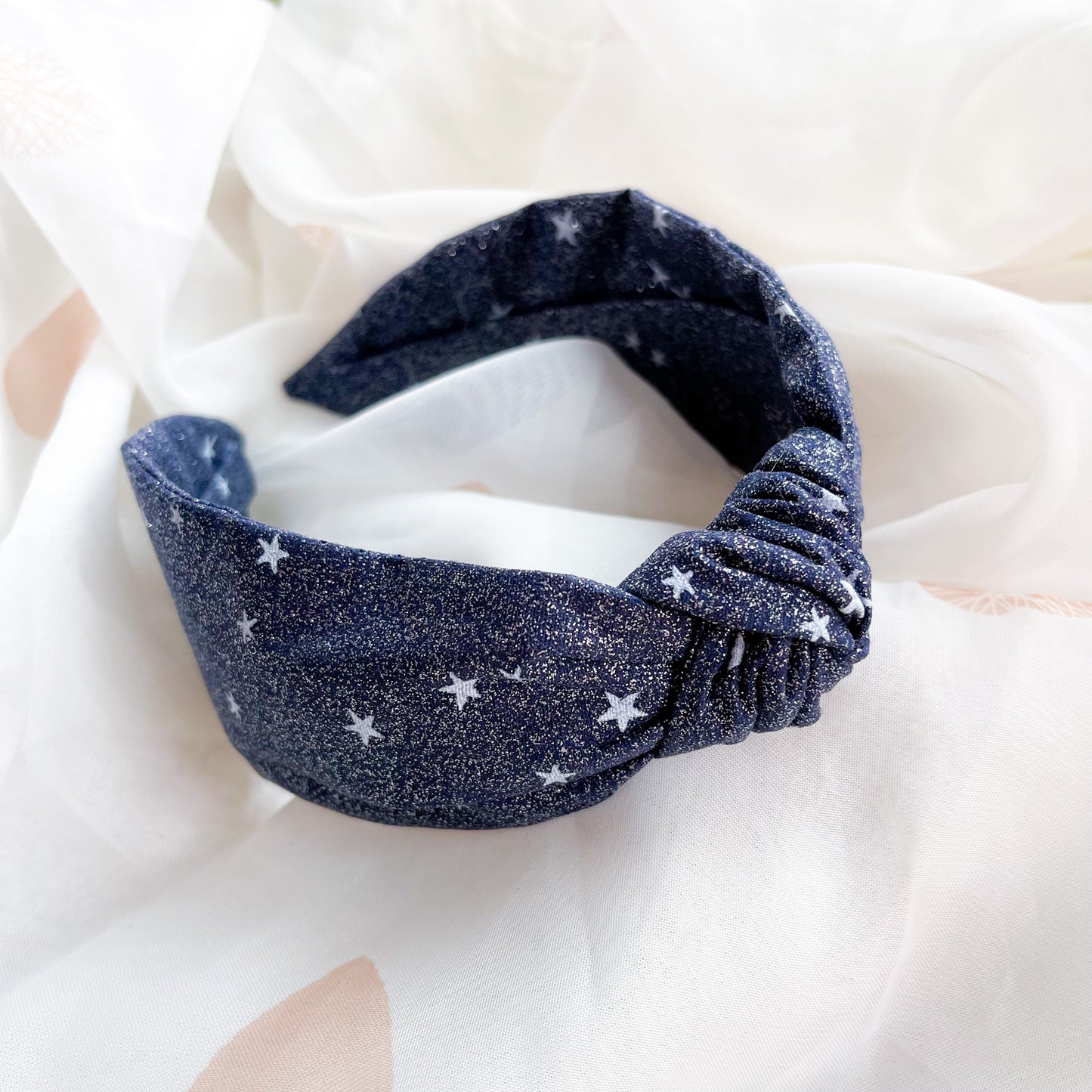 Navy Glitter Knot Headband
