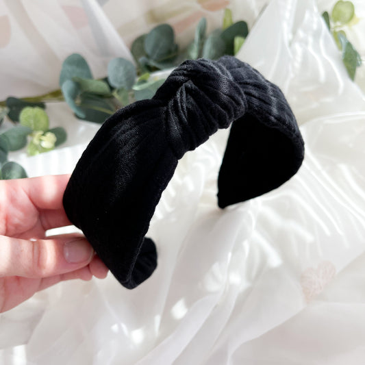 Plain Black Knot Headband