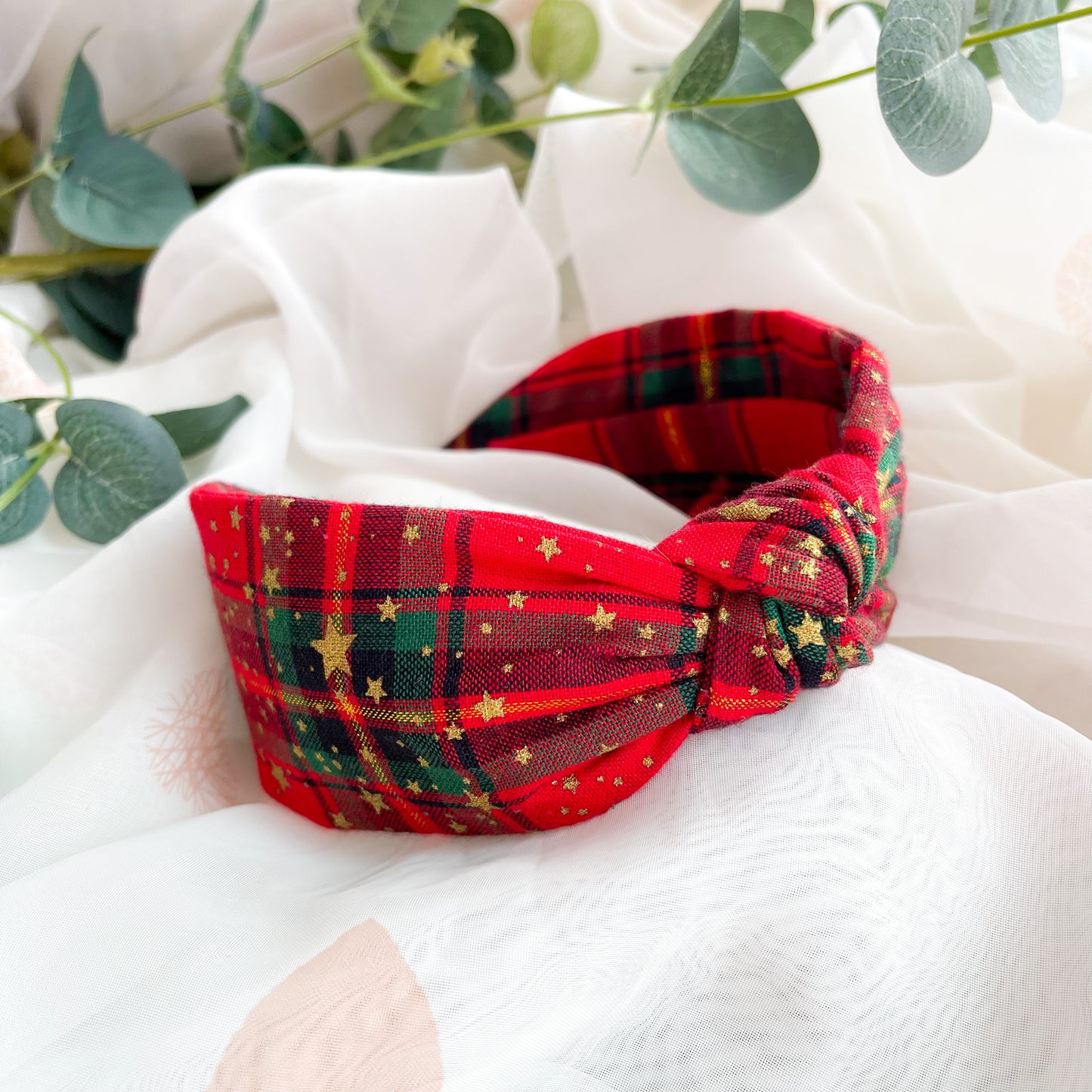 Christmas Tartan Knot Headband