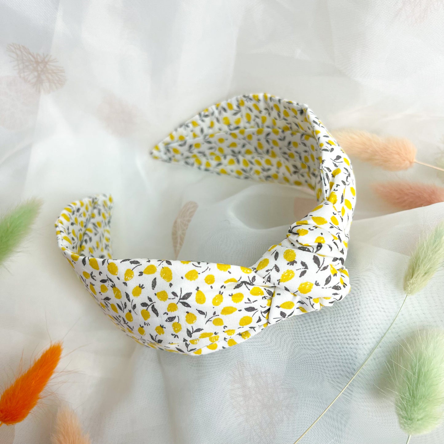 Lemons Ed D Yellow Liberty of London Print Knot Headband