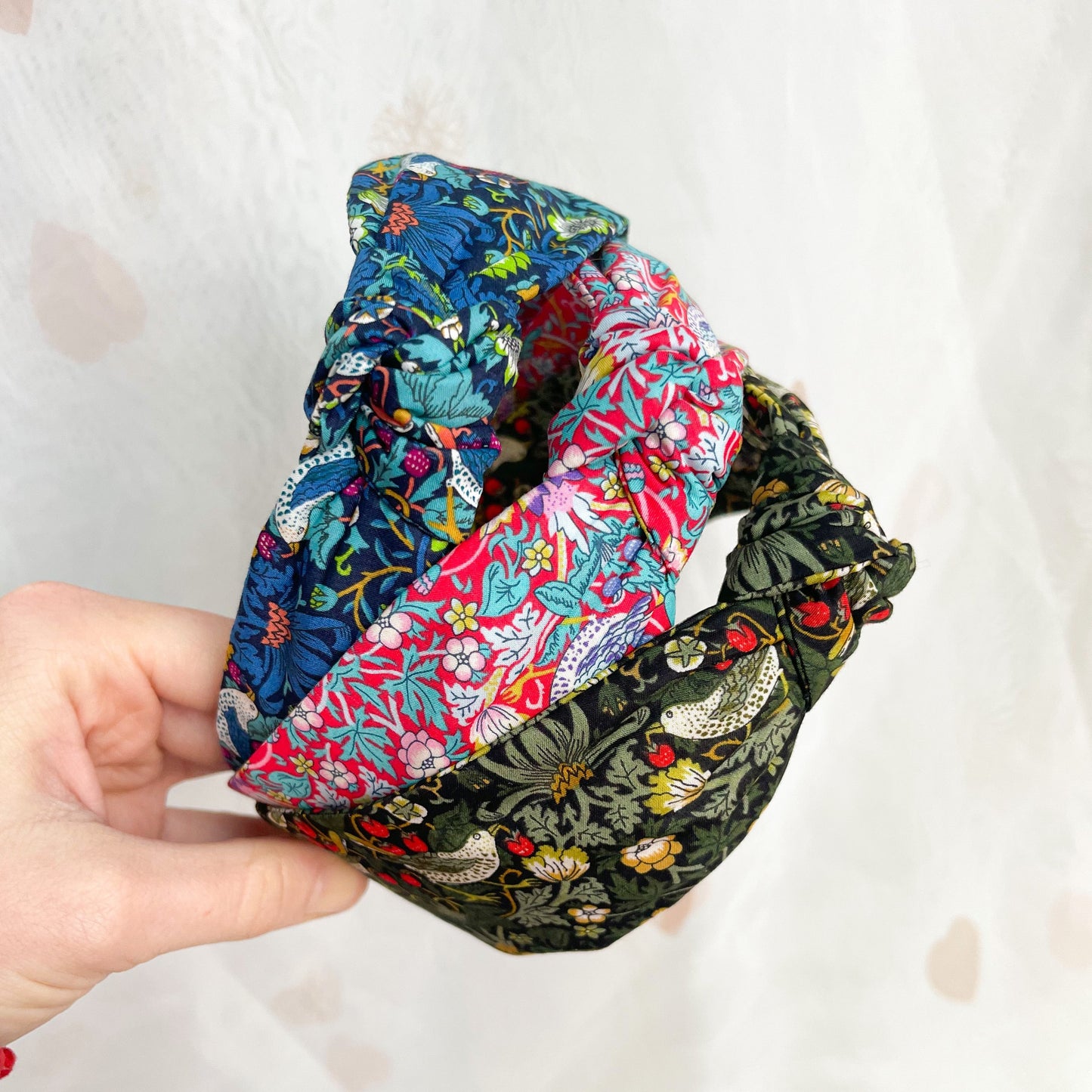 Strawberry Thief Blue Liberty of London Print Knot Headband