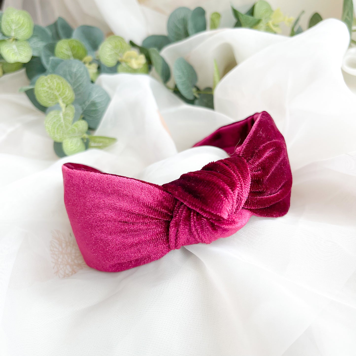 Pink Velvet Knot Headband
