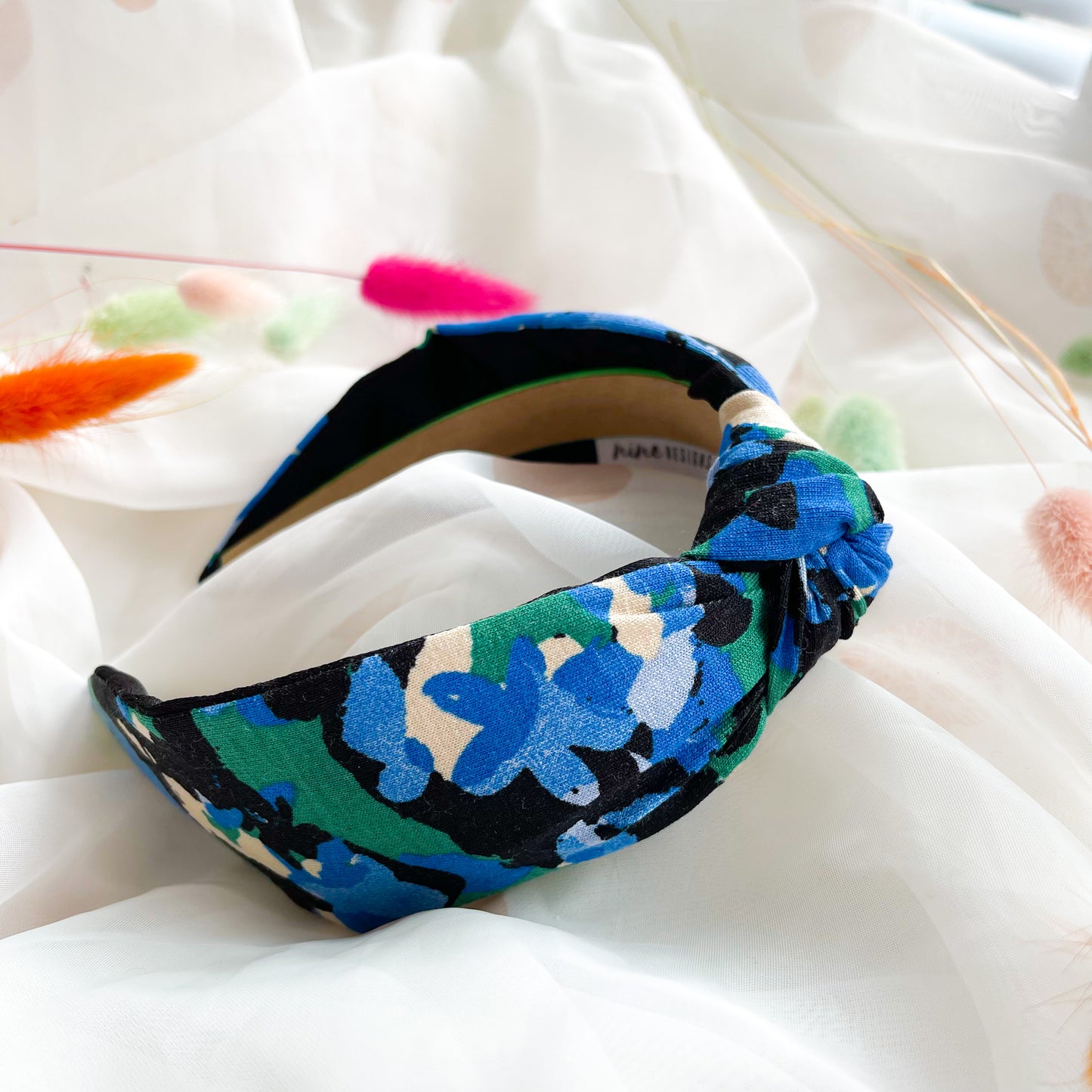 Mermaid Floral Satin Lined Knot Headband