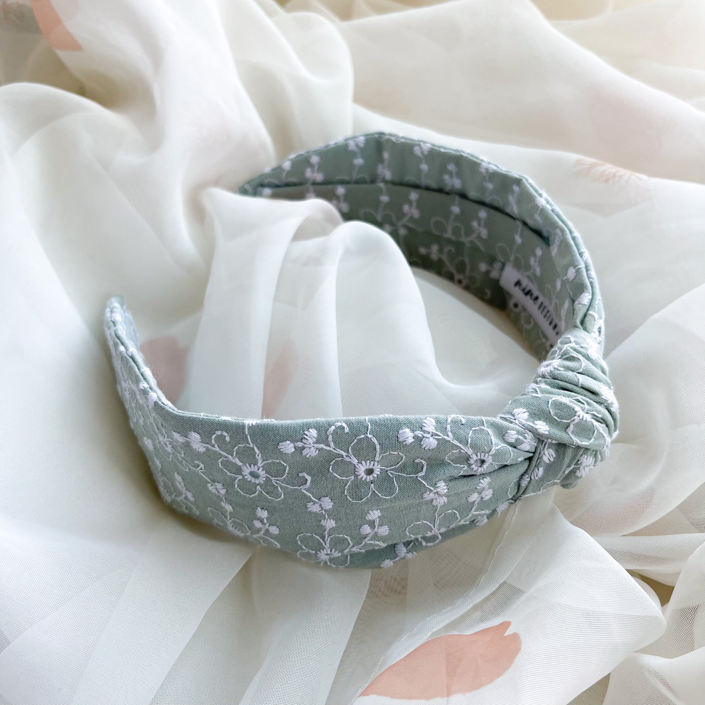 Broderie Anglaise Floral Print Knot Headband