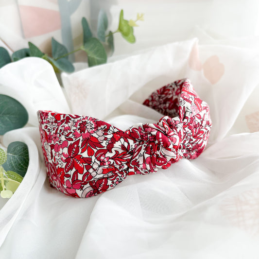 Red Liberty Hyde Floral Print Knot Headband