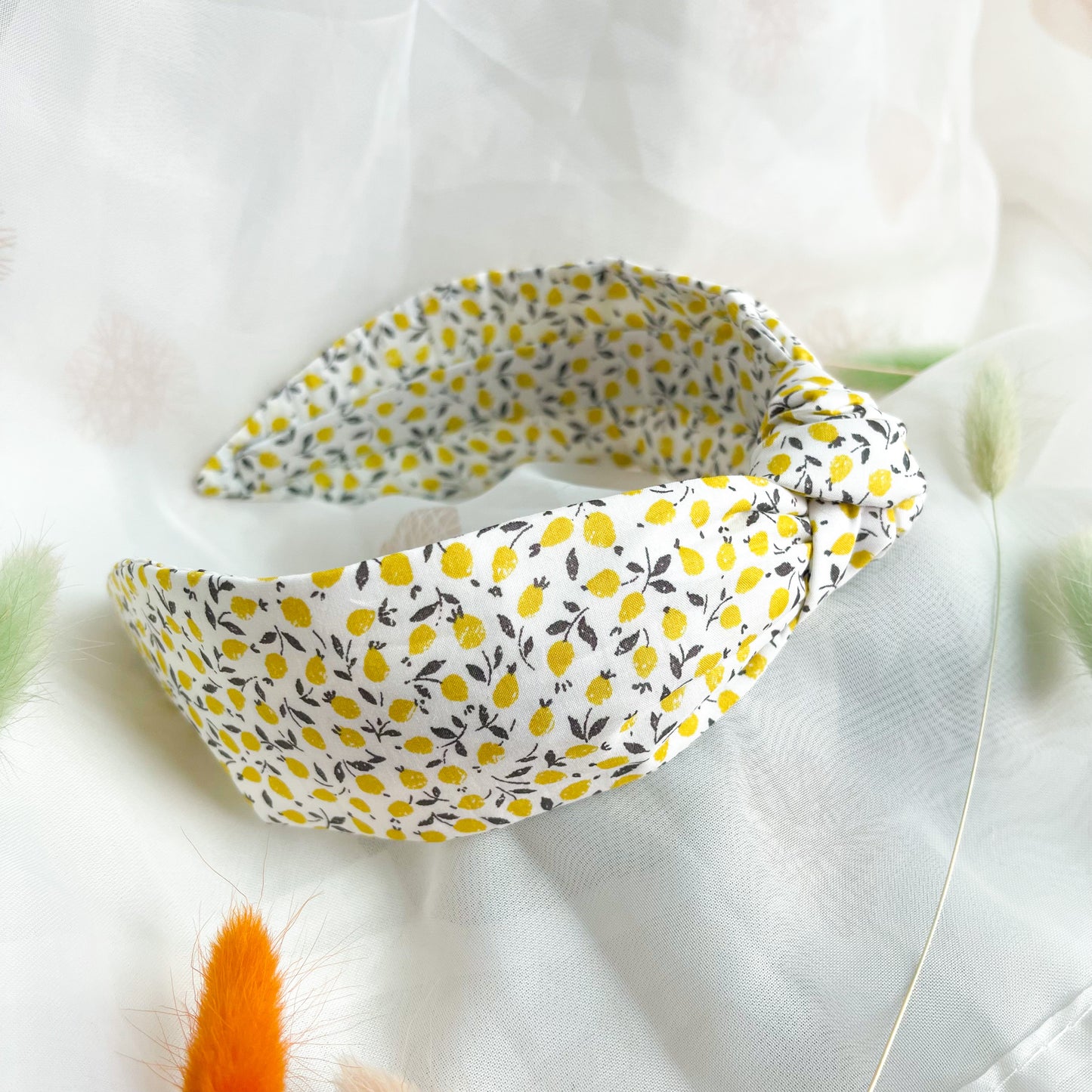 Lemons Ed D Yellow Liberty of London Print Knot Headband