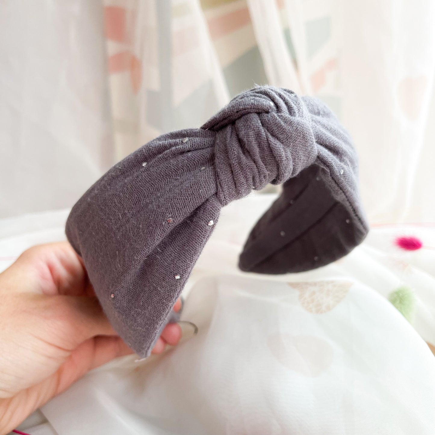 Silver Spot Knot Headband