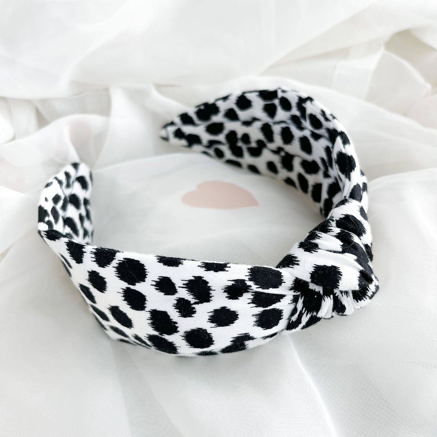 Monochrome Spotty Knot Headband