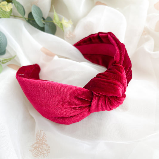 Red Velvet Knot Headband