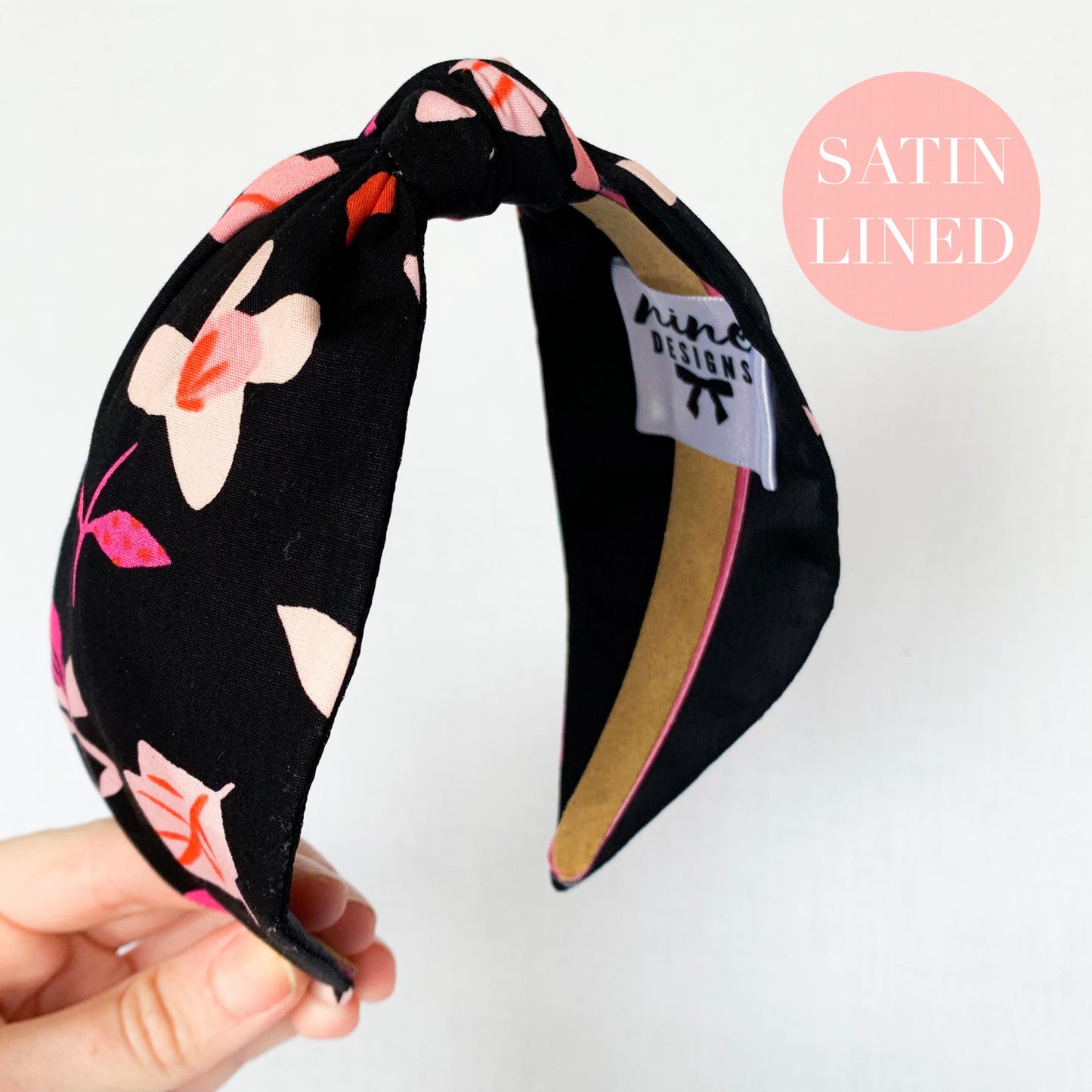 Satin lined turban headbands silk accessory for curly hair