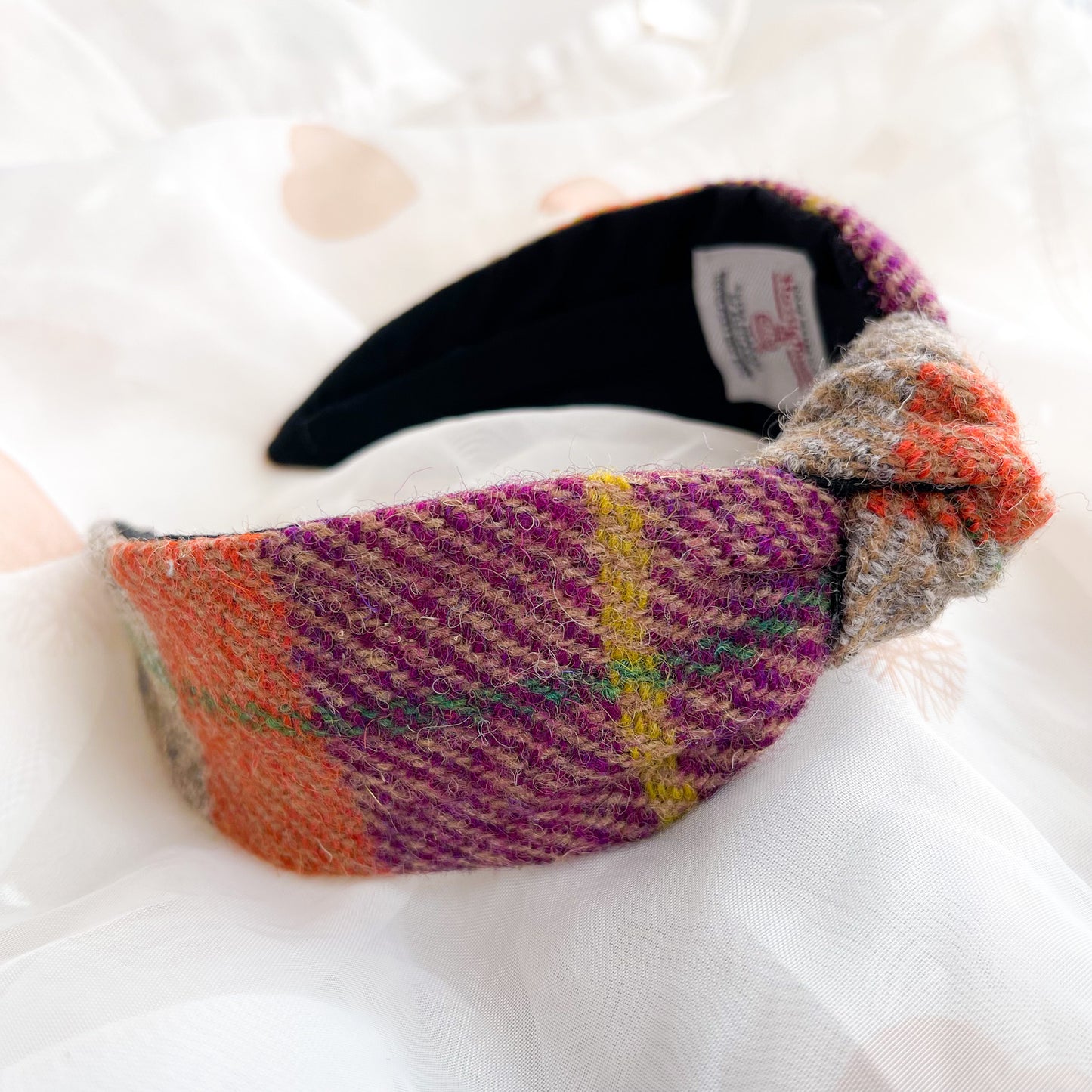 Autumnal Check Tweed Knot Headband