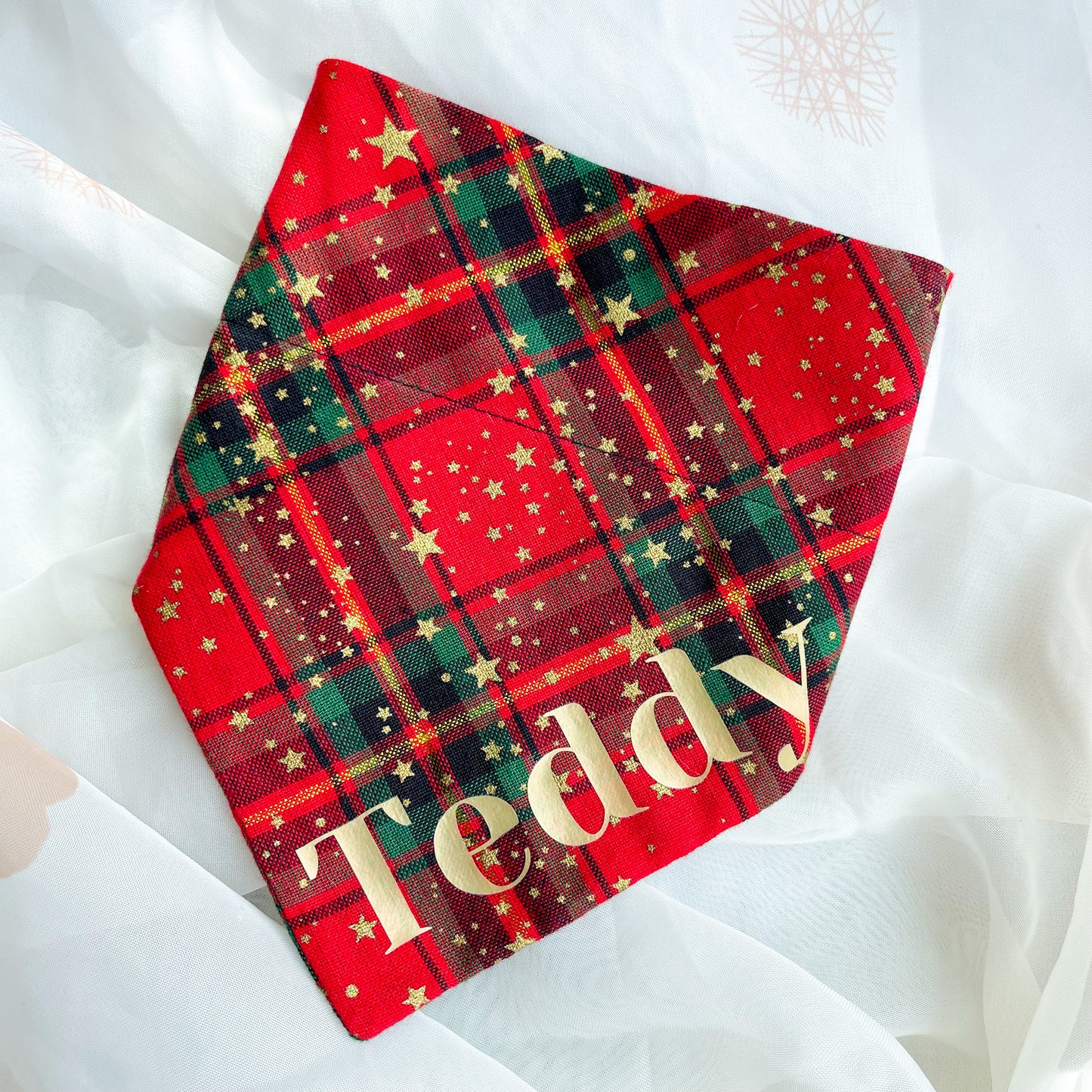 Christmas Personalised Tartan Dog Bandana