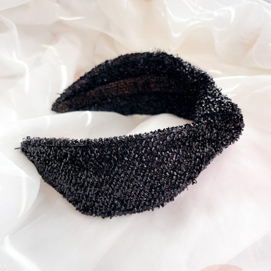 Black Tinsel Knot Headband