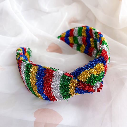 Stripe Tinsel Knot Headband
