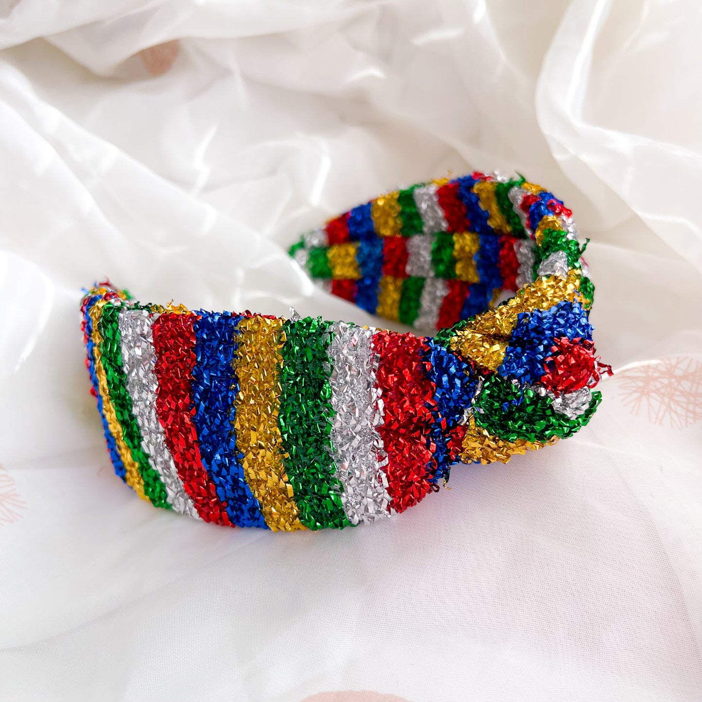 Stripe Tinsel Knot Headband