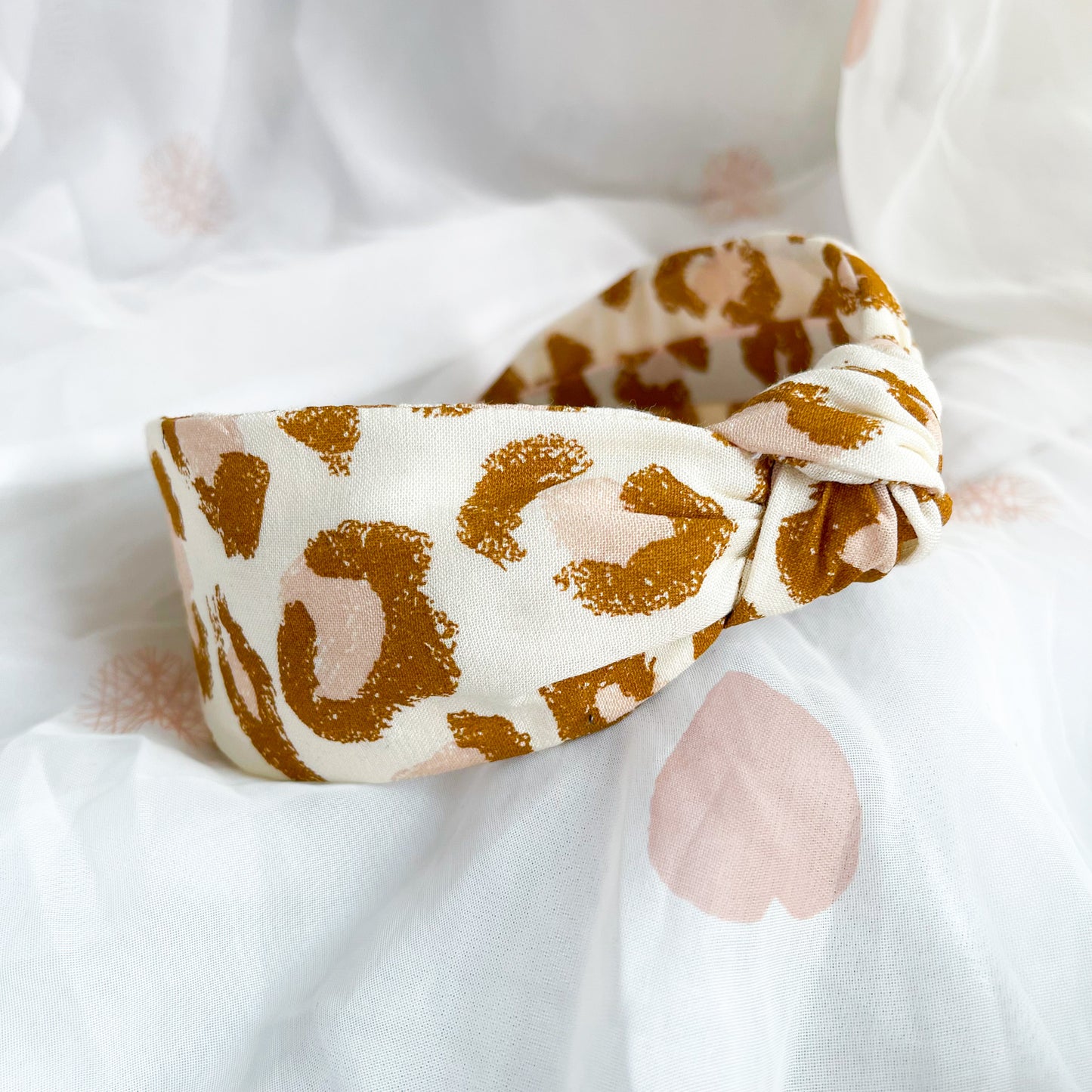 Natural Leopard Print Knot Headband