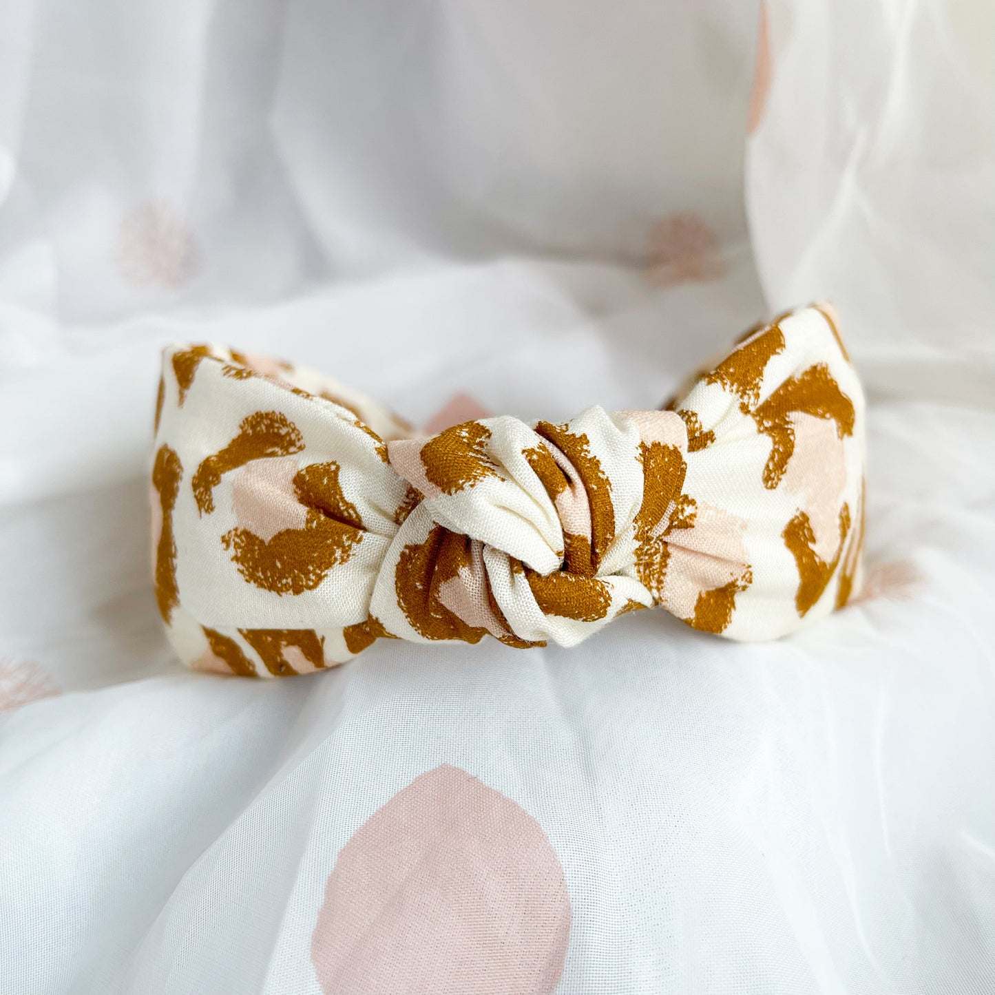 Natural Leopard Print Knot Headband