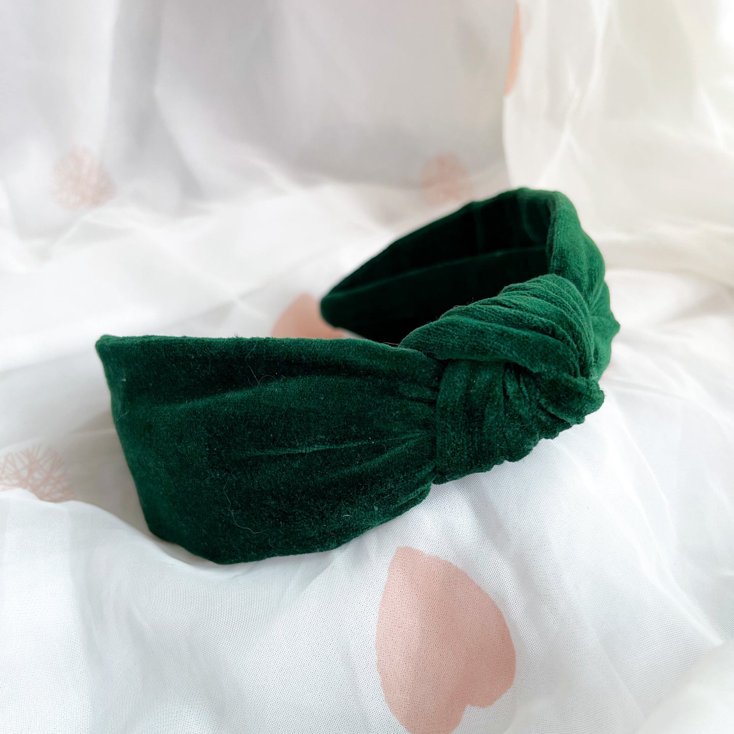 Dark Green Velvet Knot Headband