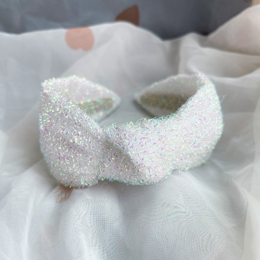 Iridescent Tinsel Knot Headband